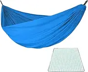 Portable Hammock - Double Single Person Outdoor Camp Hammock | Hangable on Trees Sports Equipment Breathable with Picnic Blanket for Family, Friends, Colleagues