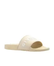 Givenchy Logo Printed Slip-On Slides 36,37,38,39,40 light beige