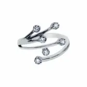 Bypass Scattered Toe Ring Real Sterling Silver 925