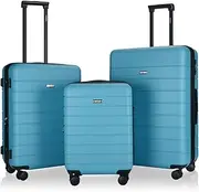 [EAGLEMATE] Luggage Set 3 Piece – 20", 26", 30" Suitcase Set with TSA Lock, Expandable Hard Shell Spinner, Lightweight Travel Luggage Sets for Men & Women, 15-Year Warranty – ICE Blue