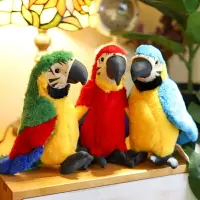 在飛比找樂天市場購物網優惠-仿真鸚鵡公仔毛絨玩具卡通鳥兒玩偶娃娃動物園紀念品兒童生日禮物