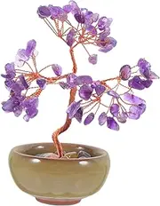 Cabilock Crystal Tree Home Decor Crystals Decoration Gemstone Bonsai Feng Shui Decoration Chakra Stones Feng Shui Bonsai Chakra Ornaments Iron Purple