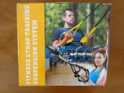 Fitness Strap Training Suspension System, Black, New, w/ MeshCarrying Bag