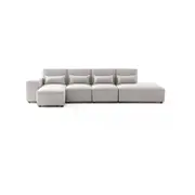 Foret 5 Seater Sofa Modular Corner Lounge Couch Fabric Right Chaise Beige