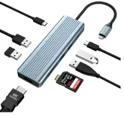 9 in 1 USB C HUB, Premium Docking Station Including 4K@30Hz HDMI, 3 x USB...