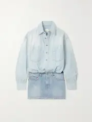 [Haikure] Haikure - + Net Sustain Tatum Two-tone Denim Mini Dress - Light denim - large large Blue