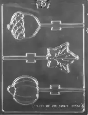 FALL ASSORTMENT ACORN LEAF PUMPKIN LOLLY POP MOLD molds acorns leaves