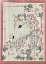 Unicorn Cross Stitch Kit with Frame~Golden Bee 60355