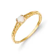 14K Yellow Gold 3mm Opal Birthstone Baby Ring Size 3 Madi K Children's Jewelry