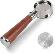 Bottomless Portafilter 54 mm Compatible with Sage/Breville Barista Express, Pro, Touch, and Impress Wooden Handle