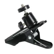 Metal Tripod Mount Clamp Clip Holder with Ball Head & Flash Hot Shoe Adapter Kit