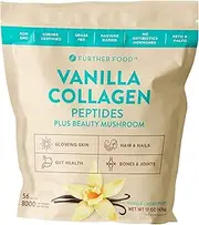 Vanilla Collagen Peptides Powder Supplement Plus Tremella Mushroom - Grass Fed Pasture-Raised Type 1 & 3 Premium Collagen, 56 Servings