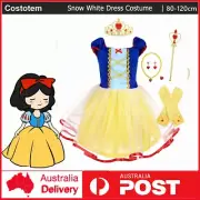 Snow White Princess Dress with Apron Summer Outfit Casual Wear for Toddler Girls