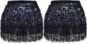 [ASAHEL] Sequin Skirt Mardi Gras Costume for Women Girls Space Cowgirl Rave Outfit Sparkly Belly Dance