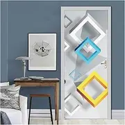 Door Stickers Creative Solid Geometric Figure DIY Self-Adhesive Door Sticker PVC Waterproof Door Mural Wallpaper (Size : 95x215cm)