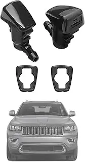 68260443AA Premium Wiper Washer Nozzles Fit for 2005-2023 Jeep Grand Cherokee WK WK2 WL Windshield Washer Fluid Jet Nozzle | Easy to Install | 2 Pack, Ref 55372143AB, Grand Cherokee Accessories