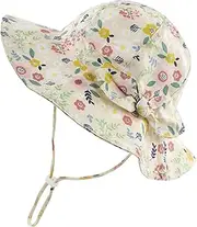 [Muryobao] Toddler Kids Baby Infant Girls Sun Hat Summer UPF 50+ UV Protection Hat Wide Brim Beach Fishing Bucket Cap