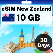 eSIM New Zealand - 10 GB - 30 Days - Travel eSIM | QR code activation