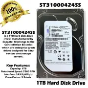 Seagate Constellation ES ST31000424SS 1TB 7200RPM SAS 6Gb/s 3.5" HDD
