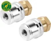 Lock on Air Chuck, 1/4FNPT Closed Flow Brass Tire Chuck, 2 Pack