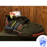 ADIDAS NMD R1 黑底 紅藍黃 線 FY1434