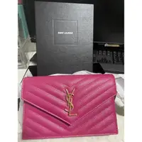 在飛比找蝦皮購物優惠-YSL saint Laurent  woc 金色LOGO金