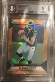 2016 Panini Prizm Orange Prizms BGS 9 Carson Wentz RC 116/299 #218 2x 9.5 & 10