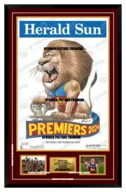 2024 AFL Premiers Brisbane Lions Photo Poster Framed Memorabilia