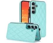 Case for Samsung Galaxy S24,Pu Leather Wallet Case RFID Blocking Credit Card Slots Kickstand Phone Case-Blue