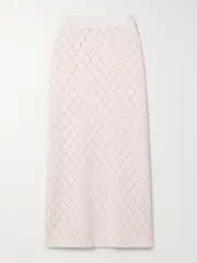 [Zimmermann] Zimmermann - Pointelle-knit Wool Midi Skirt - Blush - 1 1 Pink