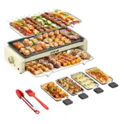 Aoran Electric Smokeless Grill, 1800W Nonstick Indoor Griddle Pan, Multifunct...