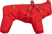 Dog Harness Raincoat,Adjustable 4 Legs Dog Jacket with Harness Reflective Jumpsuit Waterproof Coat for Medium Large Dogs,Red 4XL