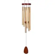 37 Inch Aluminium Wind Chimes for Outside with Wood Wind Catcher Gold