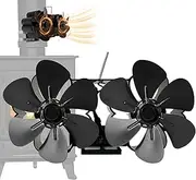 Wood Stove Fan, Heat Fan for Wood Stove - Wood Stove Fan Powerful Wood Stove Blower Pellet Stove Fan | Low Noise Wood Burner Fan Thermal Fan for Wood Stove