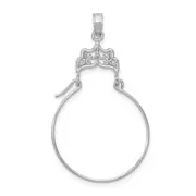 14K White Gold Filigree Charm Holder