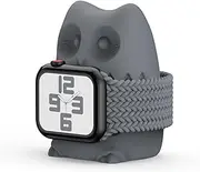 Cute Owl iWatch Charger Stand for Apple Watch Series Ultra 2, Ultra, 9, 8, SE2, 7, 6, SE, 5, 4, 3, 2, 1 (49mm,45mm,44mm,42mm,41mm,40mm,38mm),Silicone, for iWatch Charger Dock
