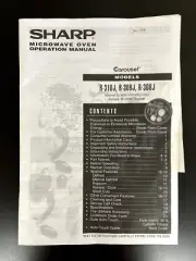 SHARP Microwave Oven User Manual MODELS: R310J, R309J R308J YEAR 2005