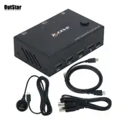 KVM Switch 2 Ports Dual Display 4K HDMI Dual Monitor for Mac OS Windows Linux