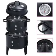 3-in-1 Charcoal Smoker BBQ Grill 40x80 cm vidaXL