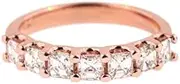 [HEARTS AND YOU] 4ct Asscher Cut Moissanite Half Eternity Wedding Band Rose Gold Plated Stylish