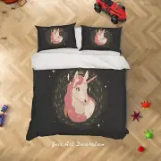 3D Cartoon Unicorn Starry Geometry Quilt Cover Set Bedding Sets Pillowcases 64