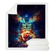 Cool Art Aurowla Space Owl Throw Blanket