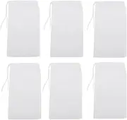 6Pack Fine Media Filter Bag for Aquarium 180 Micron Extra Fine Drawstring Filter Bags Reusable Nylon Media Bags for Fish Tank(Fine,3.5''x8.2'')