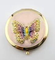 KIRKS FOLLY Lighten Up Butterfly Dual Compact MIrror (Goldtone)
