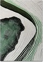 Slyart Large Nordic Green and White Abstract Vertical Wall Art Green 3D Texture Painting Green White Painting Modern Living Room Oil Paintings Minimalist Art