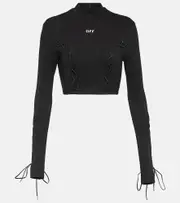 Off-White Logo laced cropped top