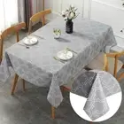 Cotton Linen Fabric Tablecloth-Washable Table Cloth-Wrinkle Free Anti-Fading Dus