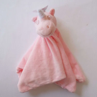 NEW Soft Touch Pink Unicorn Baby Security Blanket Lovey Comforter Minky Dot