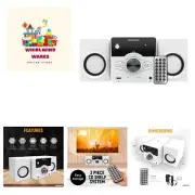 MM442-WH 3-Piece Top Loading CD Shelf System with Digital PLL FM Stereo Radio...