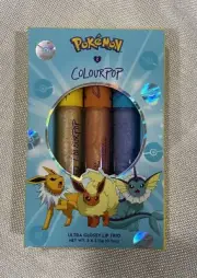 Pokemon x ColourPop Ultra Glossy Lip Trio - Fire, Thunder, Water Stone